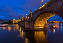 Charles Bridge Prague Czech Republic Illuminated Charles Bridge at blue hour - Travelure ©