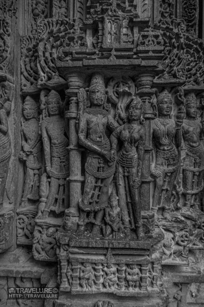 Shot of stone carvings from Mamleshwar at Omkareshwar is dominated by mid-tone greys - Travelure ©