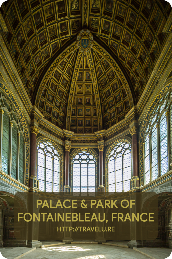 Its steep sloping roofs, the turret-like chimneys, dimensional alcoves, symmetrical arches, rectangular windows, and circular ventilators provide a pleasing look to an otherwise routine facade. - Palace and Park of Fontainebleau, France  - Travelure ©