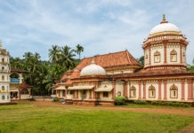 Flourishes of Faith in Goa Part-2 Built between 1713 and 1738 CE, the structure sports pyramidal roofs and a couple of domes. This temple too has an imposing deep stambh (lamp pillar) in its precincts. - Flourishes of Faith in Goa Part-2 - Travelure ©
