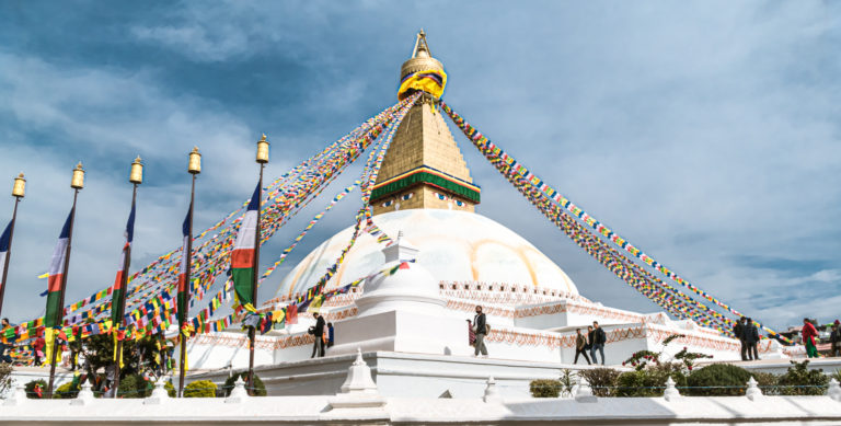 The all-seeing eyes painted on the four sides on the base of the spire symbolise awareness, and their gaze follows you as you go around its perimeter soaking in the bustle and belief. - Boudhanath Kathmandu - The Largest Stupa in Nepal - Travelure ©